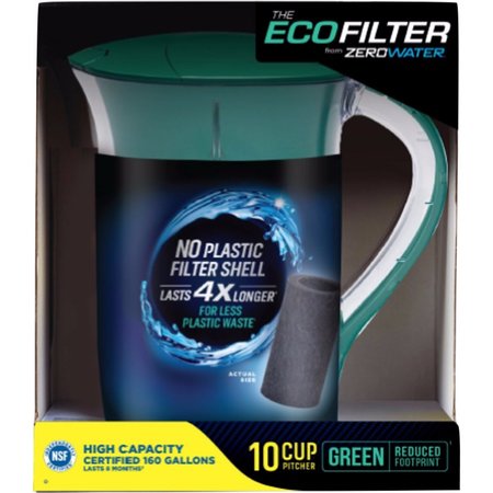 Zerowater ZeroWater EcoFilter 10 cups Clear/Green Water Filter Pitcher ZP-010ECO